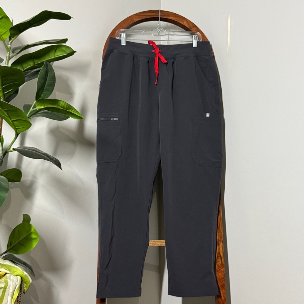 Figs XL PETITE Gray High Waisted Yola Scrub Pants